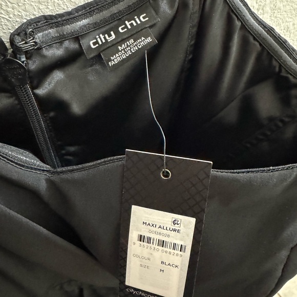 City Chic One Shoulder Black Dress - Picture 3 of 4